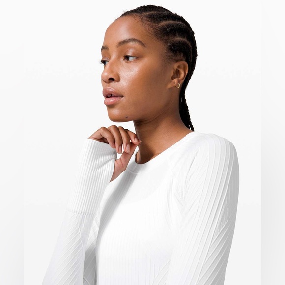 Lululemon Rest Less Pullover Aerial Current White Size 10 Athletic Stretch Top - Picture 3 of 15